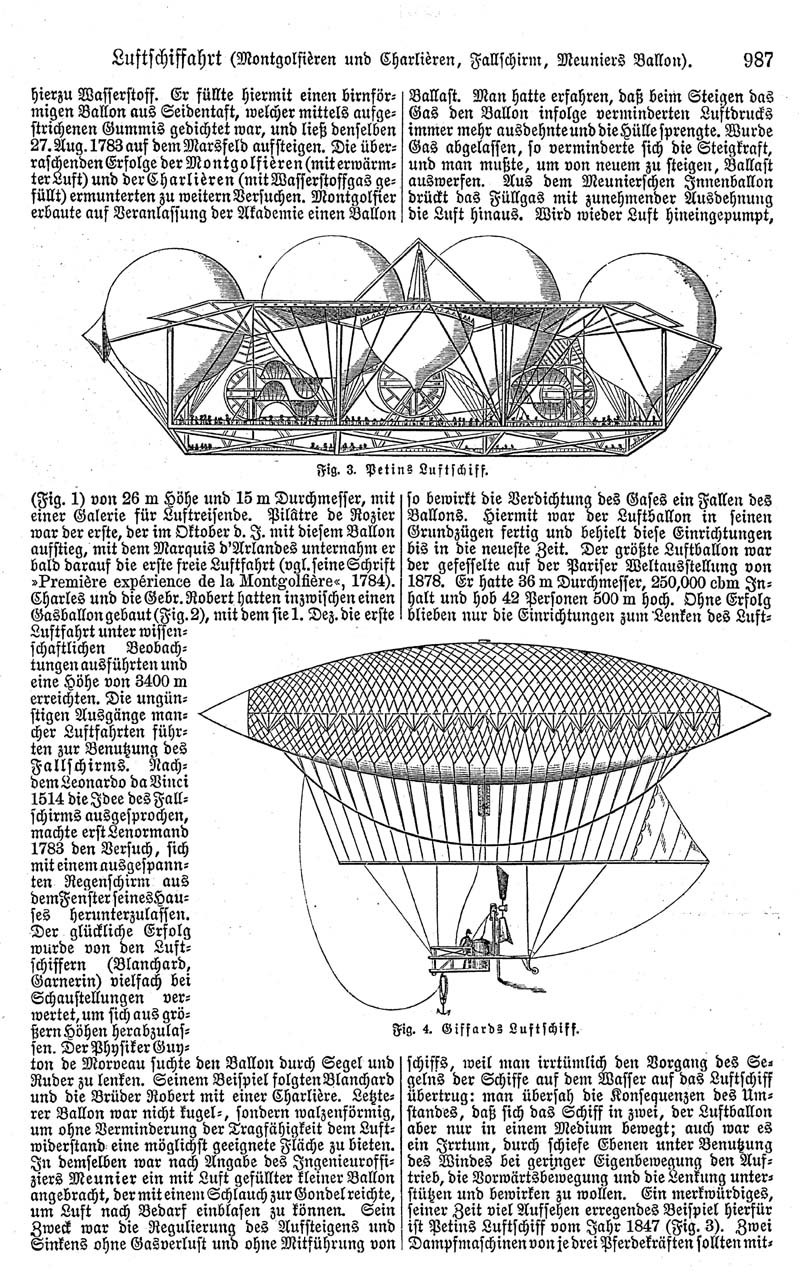 Ein Buchumschlag mit einer Zeichnung eines 19. Jahrhundert-Luftschiffs neben beschreibendem Text
