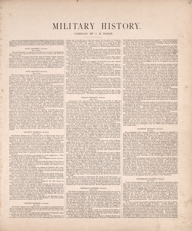 Ein gelbliches, altes Buch mit dem Titel "Militärgeschichte" mit fetter schwarzer Schrift, aufgeschlagen auf einer Seite mit einer Illustration eines Soldaten in Uniform mit einem Gewehr und einem entschlossenen Gesichtsausdruck.