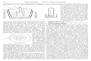 Ein detailliertes Zeichnung eines Wasseraufbereitungssystems aus dem deutschen Patent 666, das Komponenten wie eine Pumpe und Ventile zeigt, zusammen mit dem Patenttext.